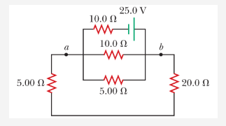 5.00 Ω
25.0 V
10.0 Ω
ΜΗ
10.0 Ω
Μ
5.00 Ω
b
- 20.0 Ω