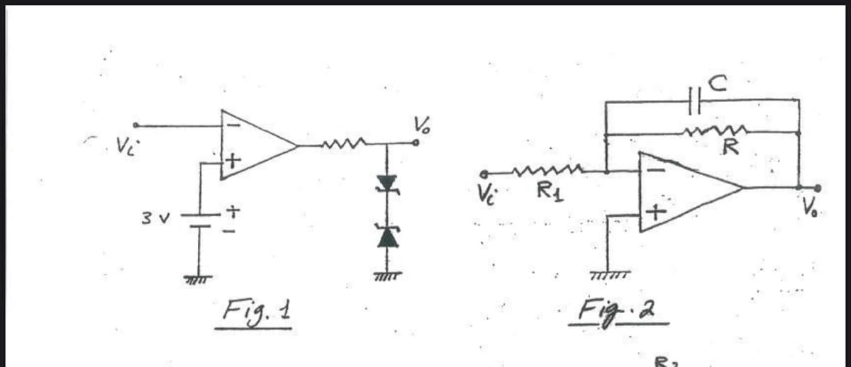 r
Vi
3 v
+
Fig. 1
Vi
iim
R₁
TTTTTT
Fig.2
R₂
R
V