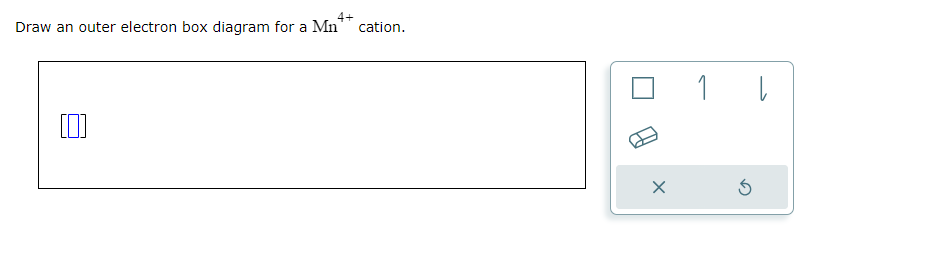 Draw an outer electron box diagram for a Mn
4+
cation.
1
し