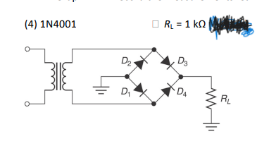 (4) 1N4001
D₂
D₁
R₁ = 1 KQ
D3
DA
RL