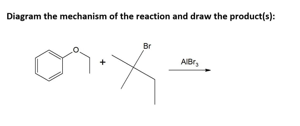 Diagram the mechanism of the reaction and draw the product(s):
Br
AIBT3
