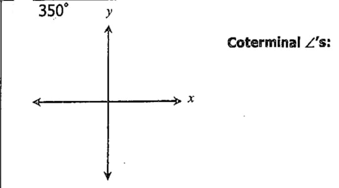 350°
y
Coterminal 's:
