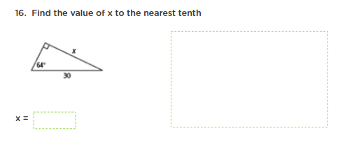 16. Find the value of x to the nearest tenth
