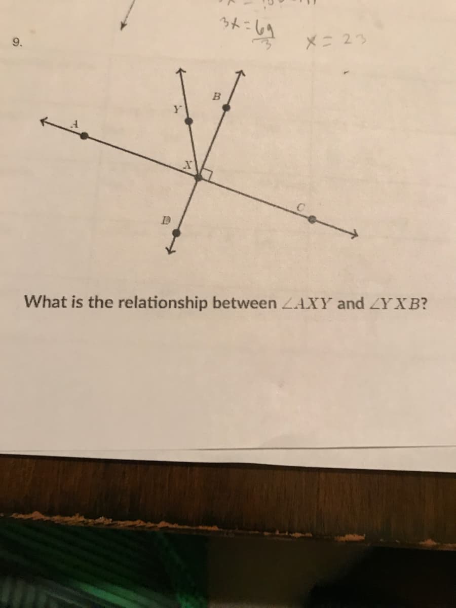 うト-い
9.
メニ23
What is the relationship between Z.AXY and ZYXB?
