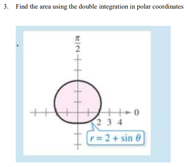 3. Find the area using the double integration in polar coordinates
23 4
r=2+ sin 0
++NIa
