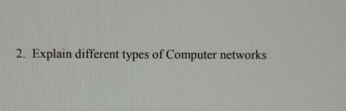 2. Explain different types of Computer networks