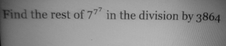 Find the rest of 777 in the division by 3864