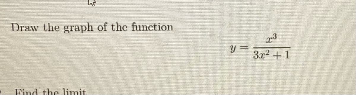 Draw the graph of the function
23
3x2 +1
Find the limit
