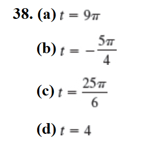 38. (a) t = 9m
(b) t =
(c) t
5T
4
25 T
6
(d) t = 4