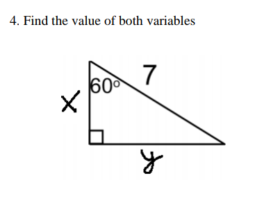 4. Find the value of both variables
7
60
