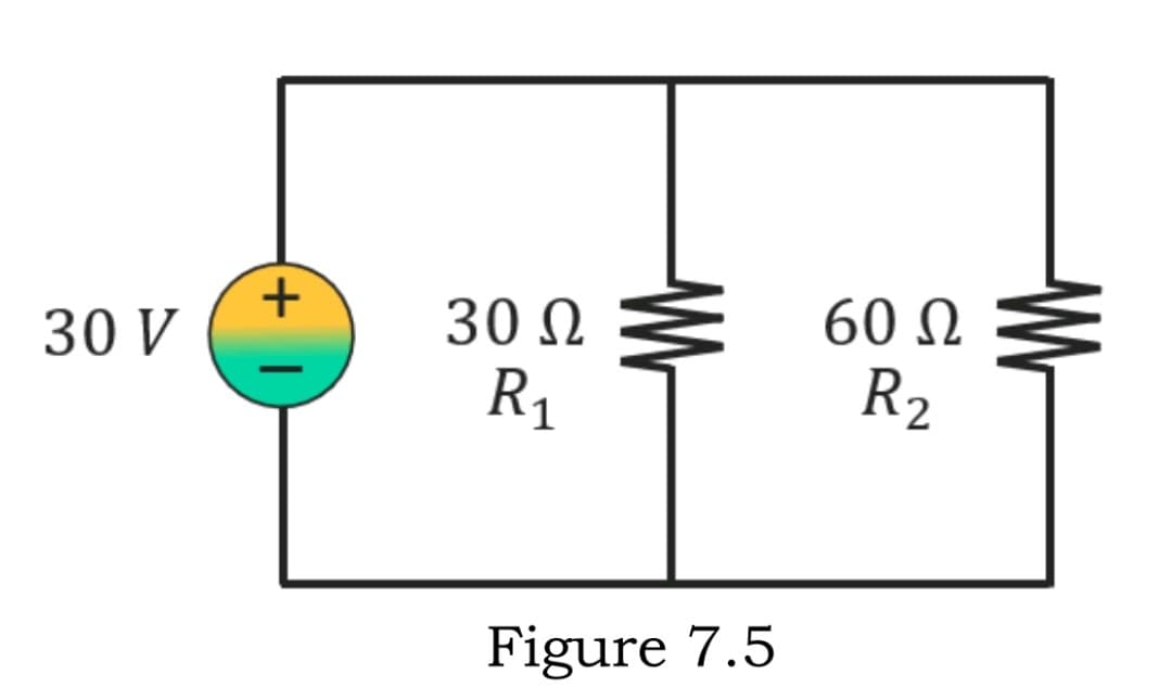 30 V
30 N
60 N
R1
R2
Figure 7.5
+)
