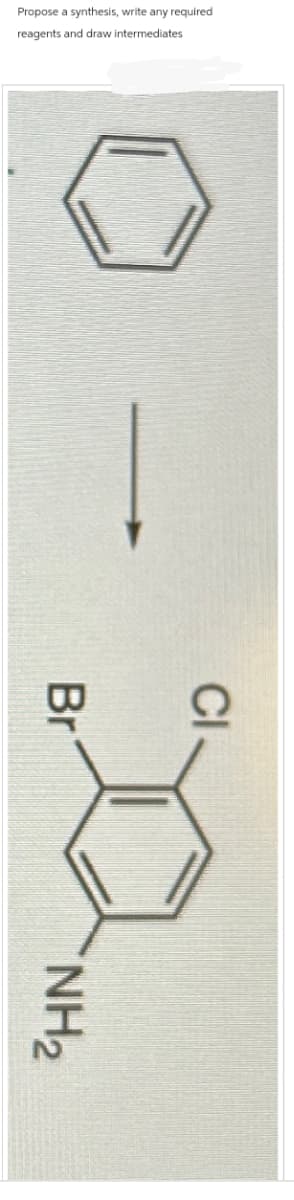 Propose a synthesis, write any required
reagents and draw intermediates
Br
NH₂
D