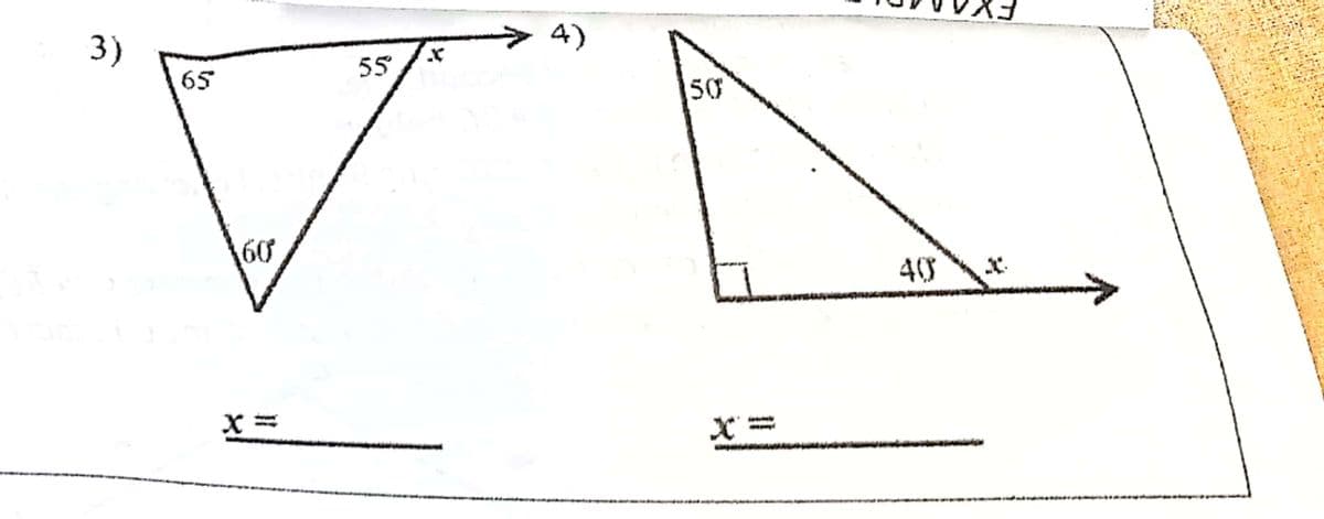 4)
3)
55
65
50
60
学
