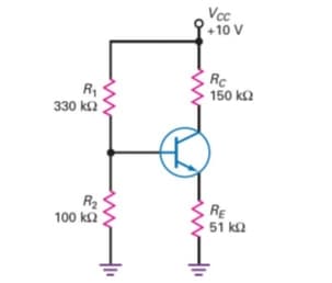 Vc
+10 V
Rc
150 k2
330 k2
R2
100 k2
RE
. 51 kΩ
