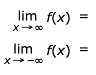 lim f(x)
X x →∞0
lim f(x)
X→-80
=
||
=