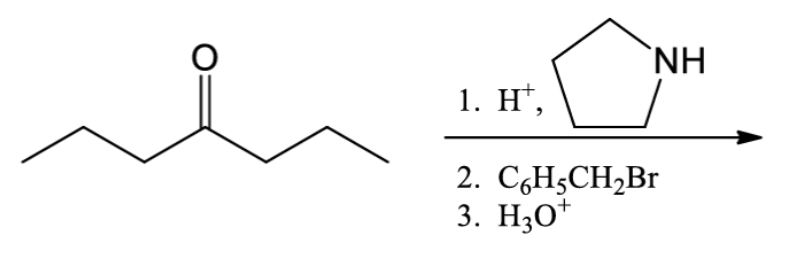 NH
1. H¹,
2. C6H₂CH₂Br
3. H30+