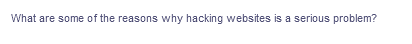 What are some of the reasons why hacking websites is a serious problem?
