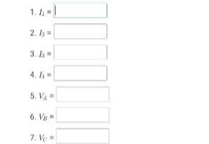 1. I
2. =
3. Is
4. I=
5. VA"
6. Vụ=
7. Ve =
