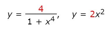 4
y =
1 + x4'
y = 2x2
