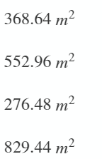 368.64 m²
552.96 m?
276.48 m²
829.44 m?
