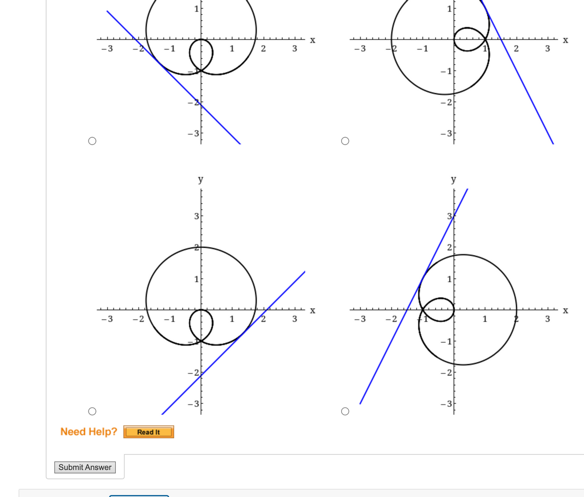 -3
-3
Need Help?
Submit Answer
-2 -1
Read It
1
y
3
-3
2
2
3
3
X
+ X
-3
- 3
-2
-1
-2
-3
y
3
2
-2
1
2 3
3
X
X