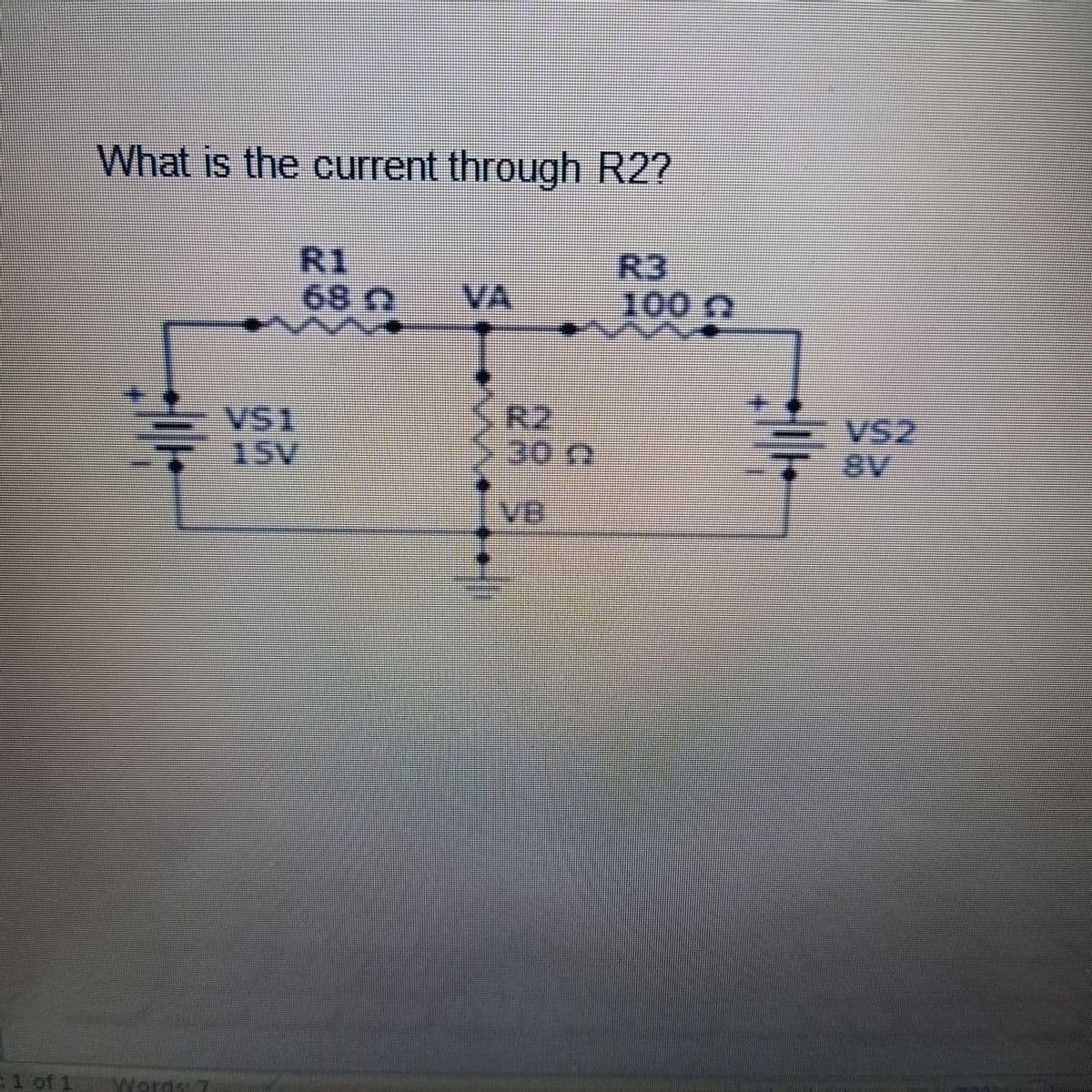 1 of t
What is the current through R2?
1 68
690
S.
-
Ve
1002
草