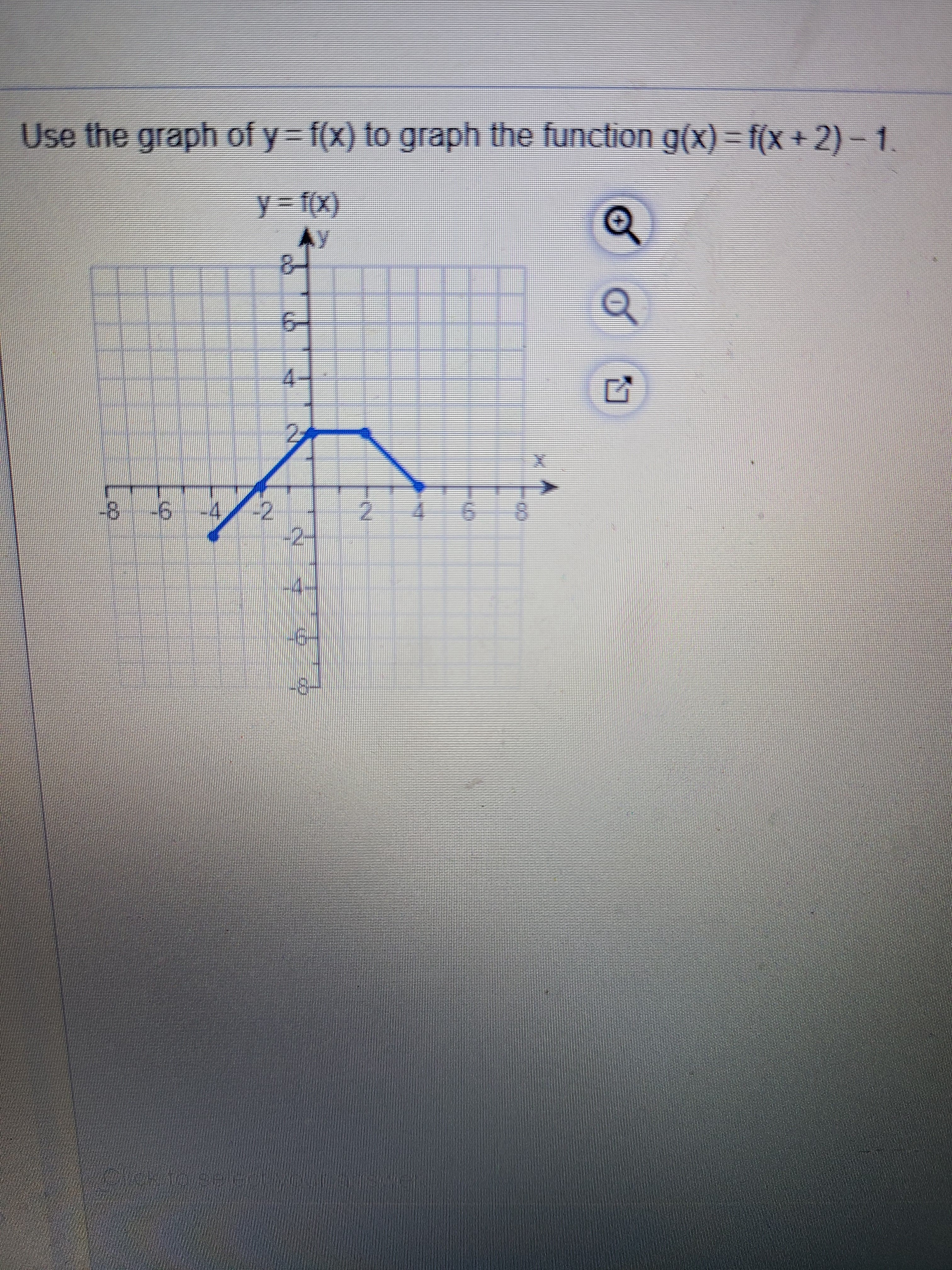 Use the graph of y f(x) to graph the function g(x) = f(x + 2) – 1.
