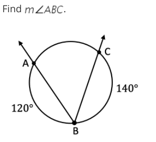 Find mZABC.
C
A
140°
120°
В
