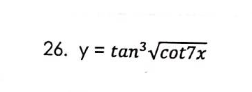 26. ytan³√cot7x