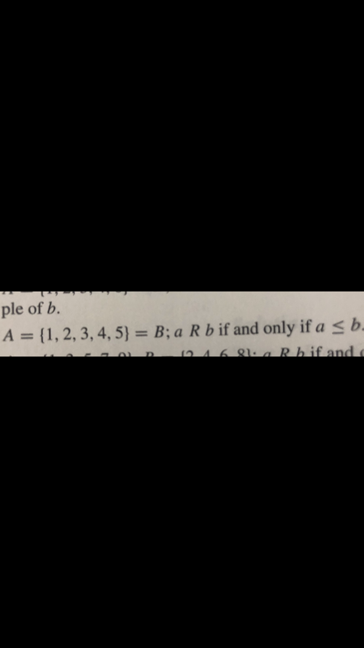 ple of b.
A = {1, 2, 3, 4, 5} = B; a R b if and only if a < b.
%3D
12.4.6 g1: a
Rhif and
