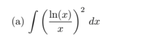 2
(a) / (™n(x))²³
d.x