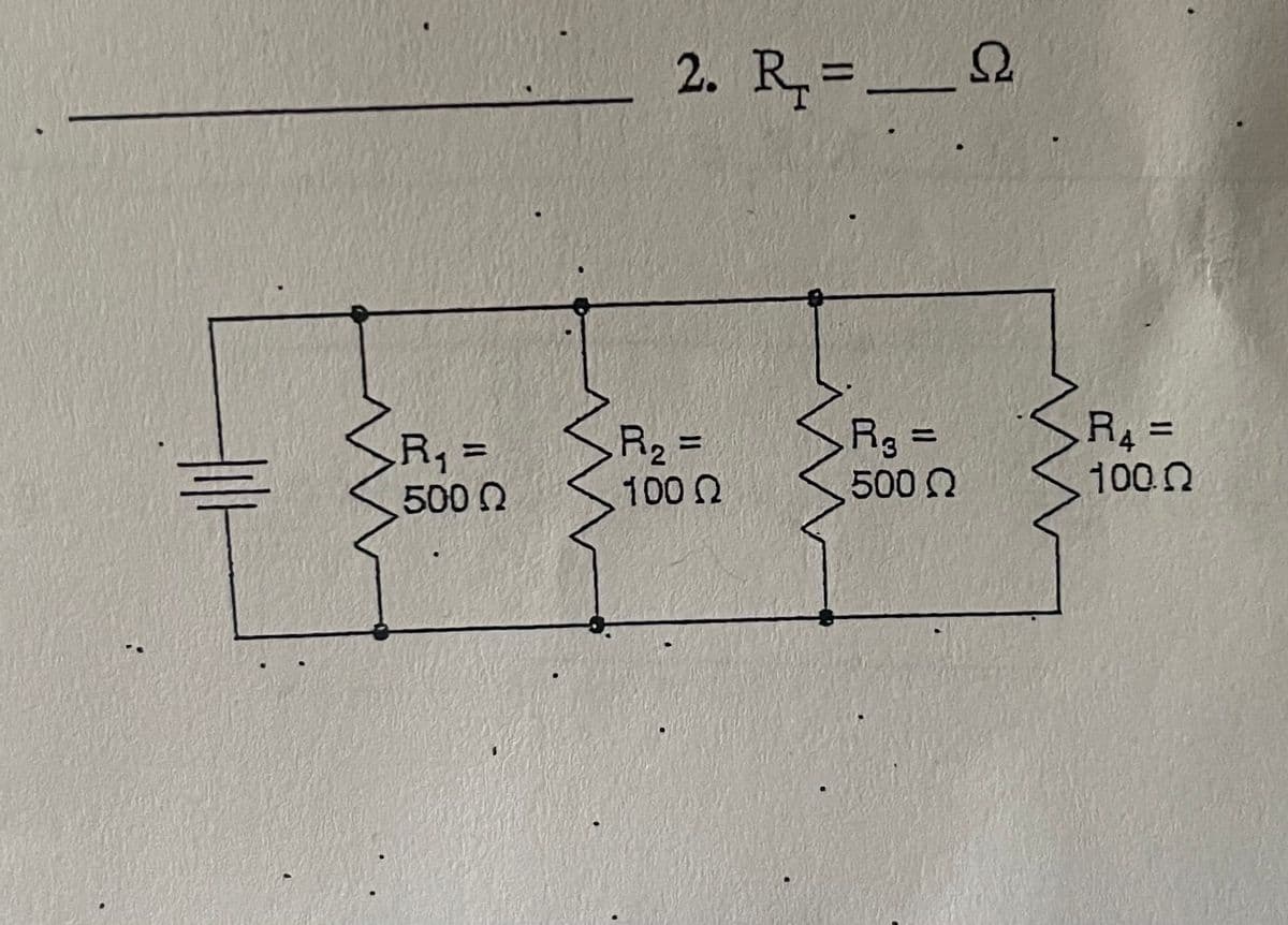 2. R=_2
%3D
Rg =
500 Q
R4 =
1000
%3D
R2 =
100 N
%3D
R1=
5000
%3D
%3D
