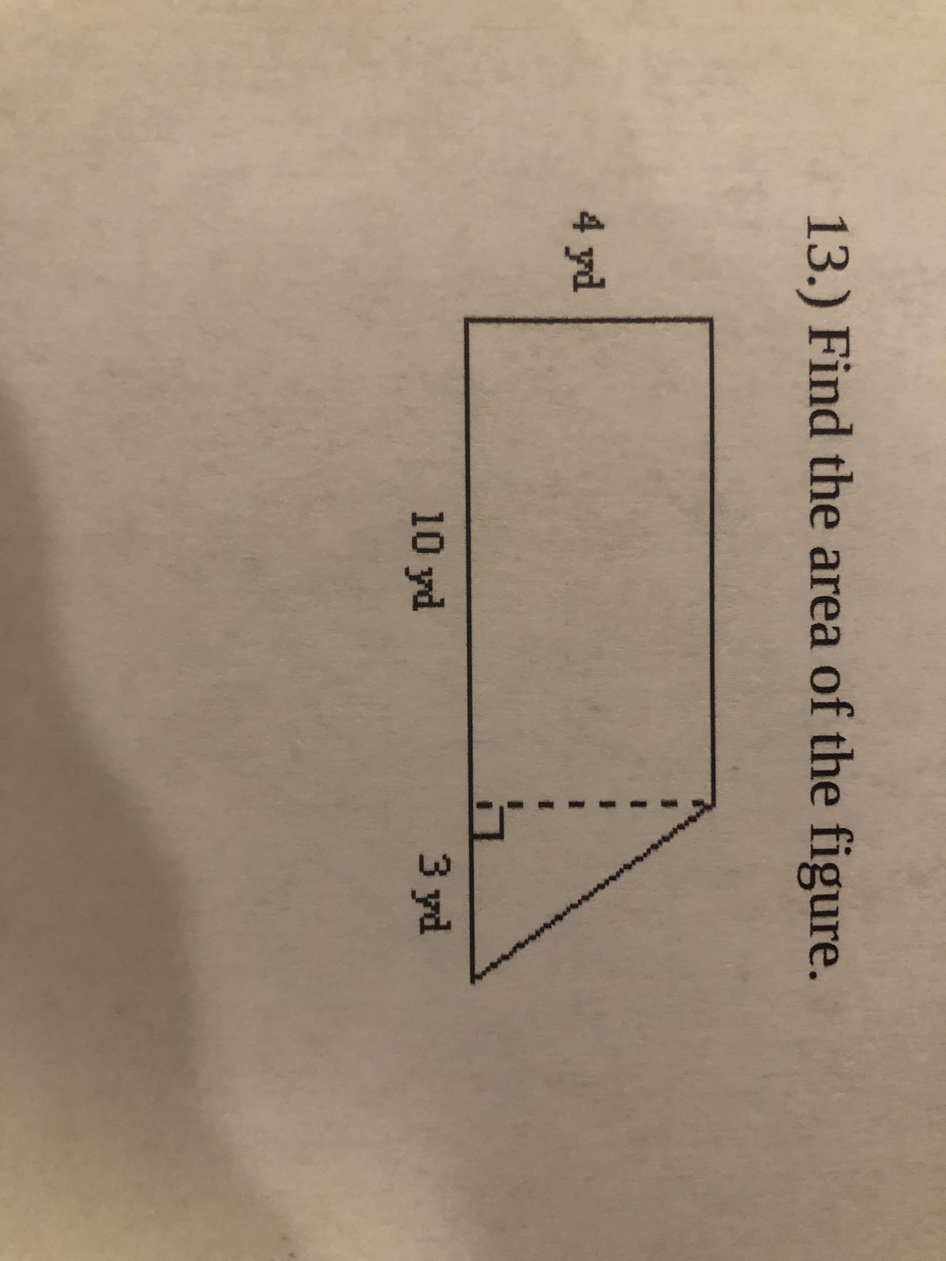 13.) Find the area of the figure.
