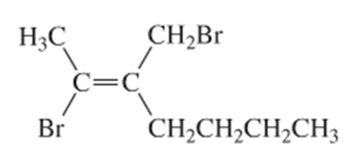 H3C
CH,Br
C=C
Br
CH,CH,CH,CH3
