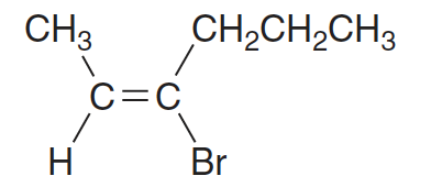 CH3
H
C=C
CH2CH2CH3
Br