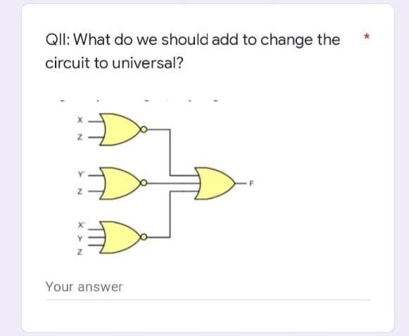 QII: What do we should add to change the
circuit to universal?
F
ED
Your answer