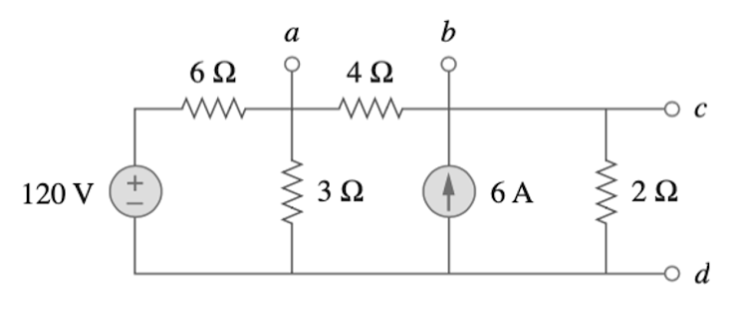 а
b.
6Ω
4Ω
3Ω
() 6 A
120 V
o d
2.
