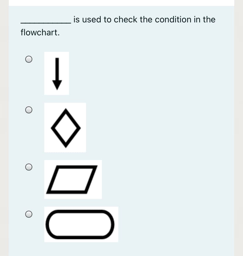 is used to check the condition in the
flowchart.
