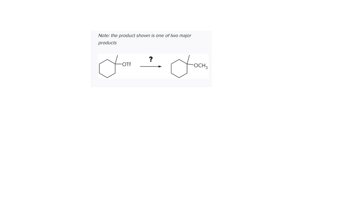 Note: the product shown is one of two major
products
OTf
FOCH3
