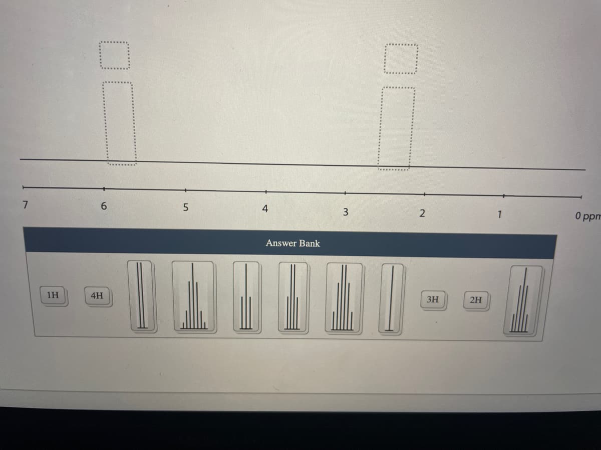 6.
4
3
2
1
O ppm
Answer Bank
1H
4H
3H
2H
