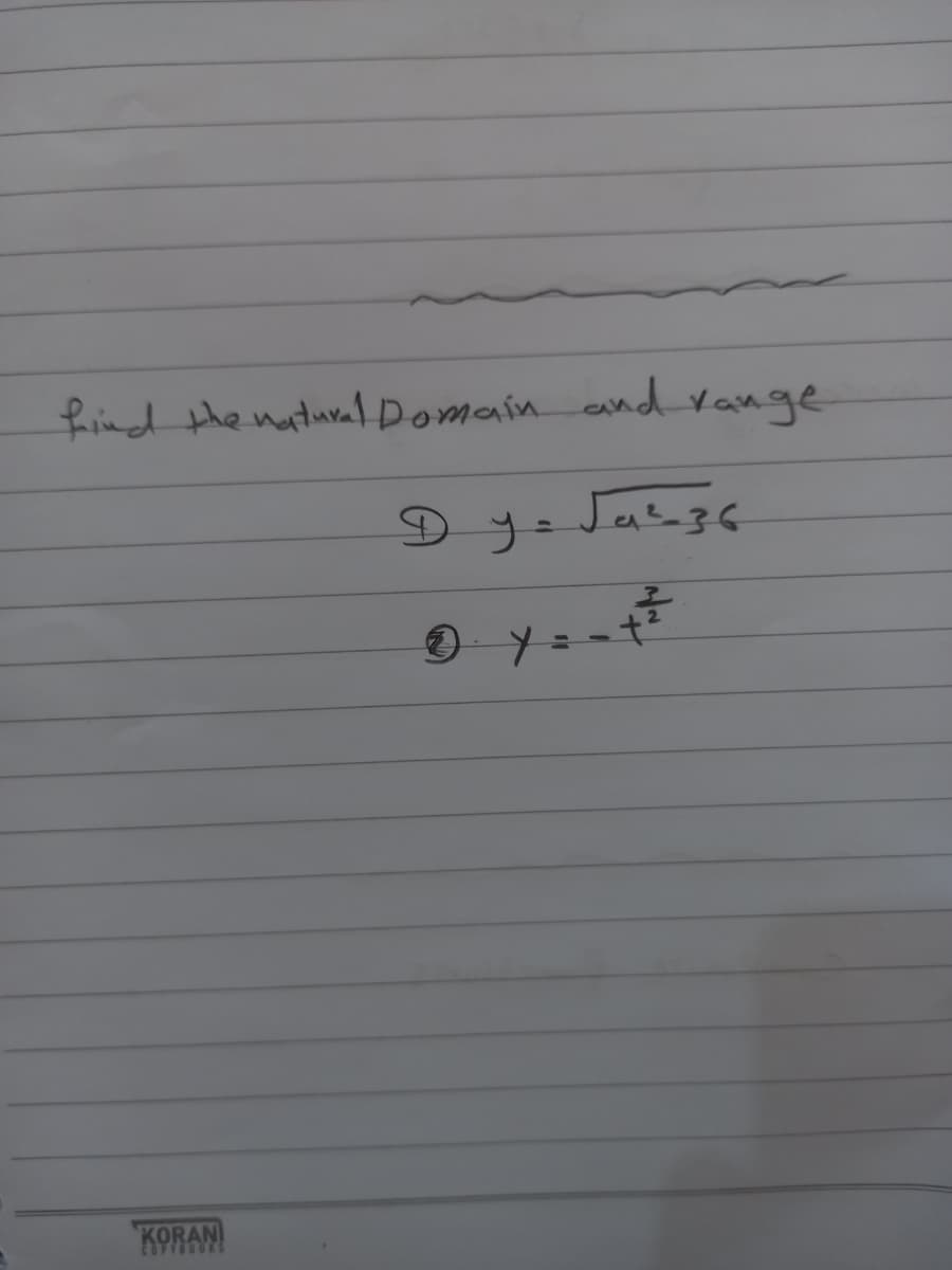 find the matural Domain and vange
D y= Janzs
%3D
KORAN
EOPYB0OKS
