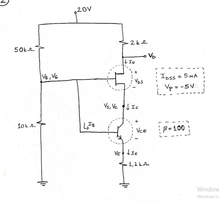 20V
50kn
I ID
|VB,VG
Ipss = 5 mA
Vos
Vp = -5V
Vs, Vc LIc
10ks
VCE
:
B=100
VE lIE
1, 2 EsL
Window
Windows'u
