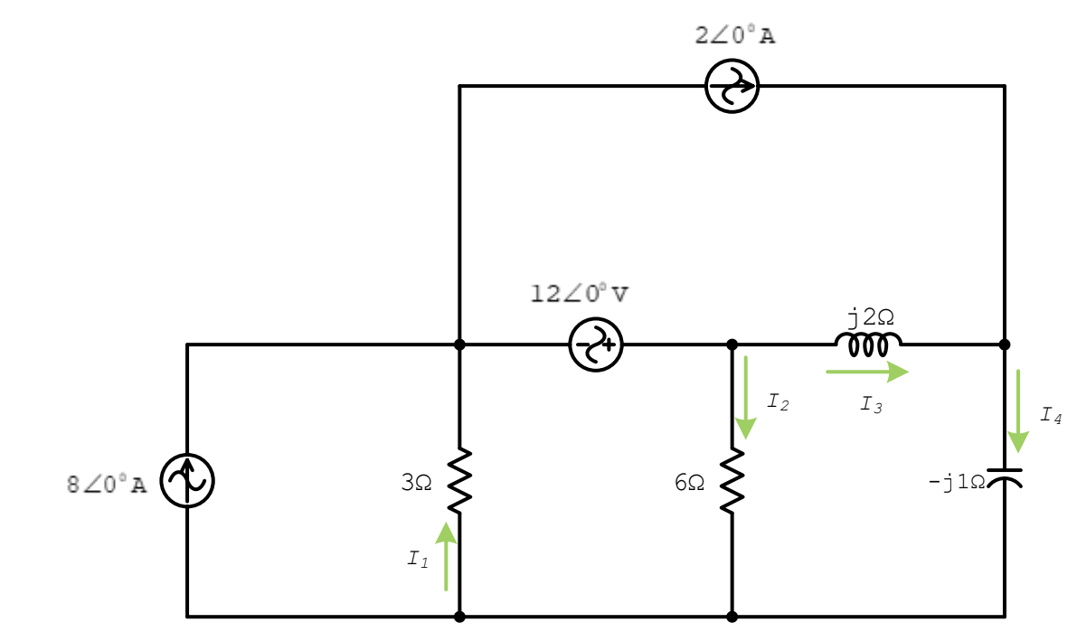 220°A
1220°v
j20
I2
I3
I4
62
-j127
8 20°A
I1
