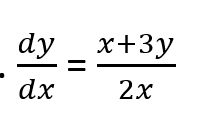 dy
x+3y
dx
2x
