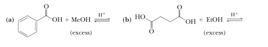 H+
(a)
OH + MeOH
(b)
HO,
H+
`OH + E±OH
(excess)
(еxcess)
