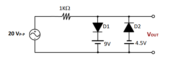 1ΚΩ
D1
D2
20 VP-P
νουτ
9V
4.5V
