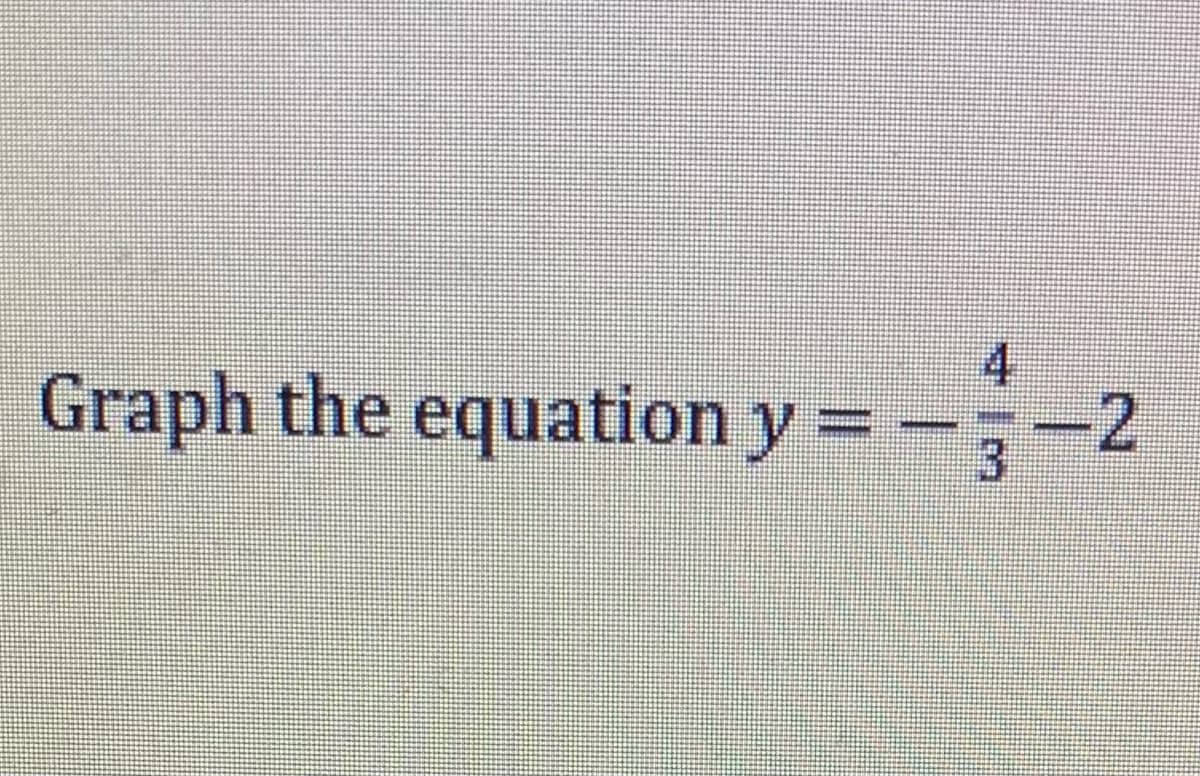 4.
Graph the equation y =
-2
3.
