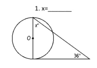 1. x=
36°
