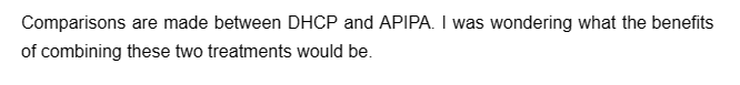 Comparisons are made between DHCP and APIPA. I was wondering what the benefits
of combining these two treatments would be.