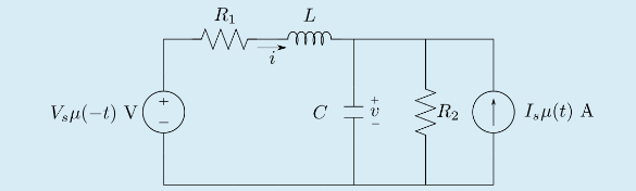 R1
L
R2
) I,u(t) A
+
C
Vsu(-t) V
